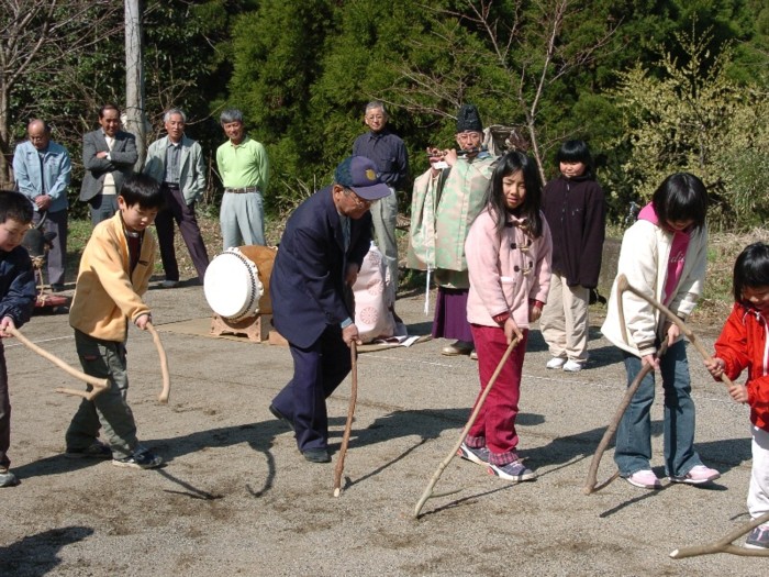 田の荒打の様子