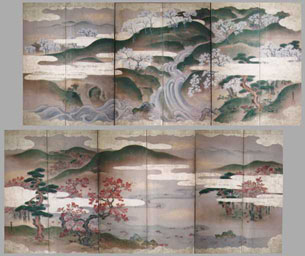 能勢探龍筆「春秋山水図」画像