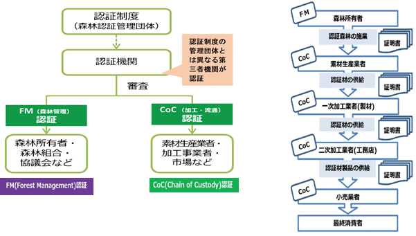 森林認証の仕組み・認証材の流通
