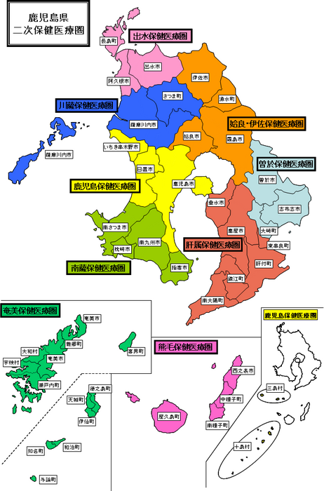 鹿児島県二次保健医療圏画像