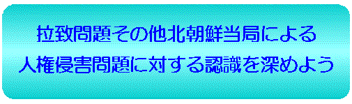 拉致問題その他北朝鮮当局による人権侵害問題に対する認識を深めよう