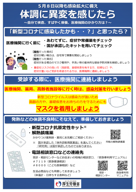 厚生労働省　体調に異変を感じたら