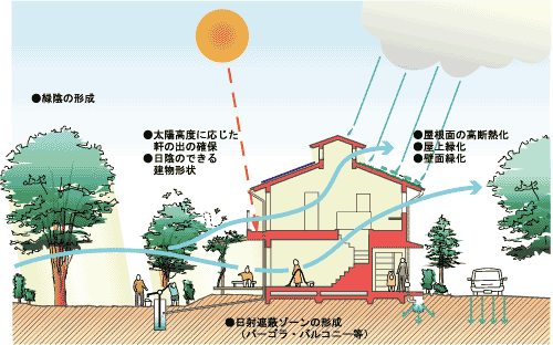 強い日差しを和らげる工夫