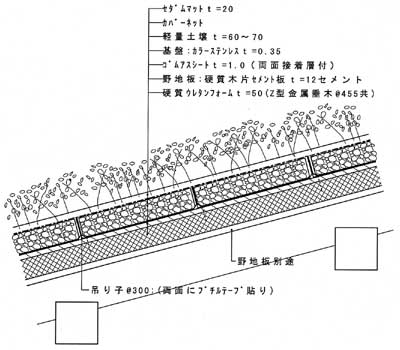 薄層緑化工法の例