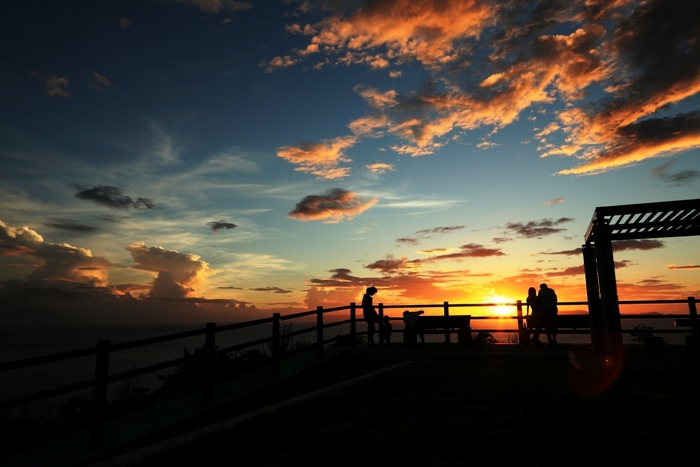 串木野サンセットパークの夕暮れ時