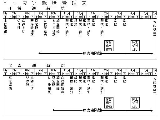 ピーマン作業体系表