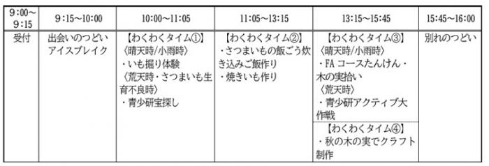 日程表