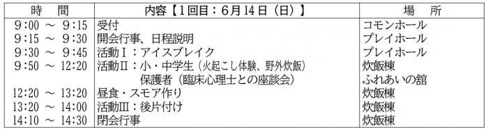 みんなひっとべ！ふれあいなんさつ1日程