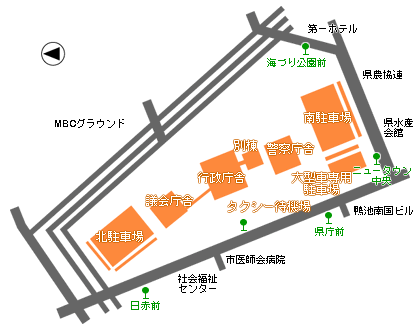 県警庁舎配置図