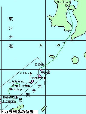 トカラ列島の位置図