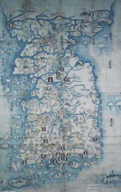 「朝鮮古地図と島津軍の経路（パネル）」画像