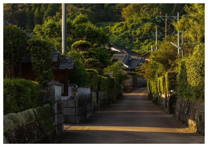 夕暮れの武家屋敷通り