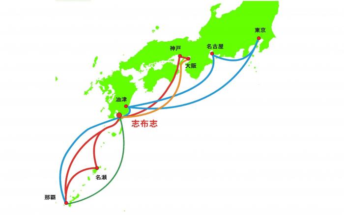 志布志港内貿航路イメージ図