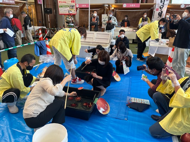 ツキヒガイ釣りの様子