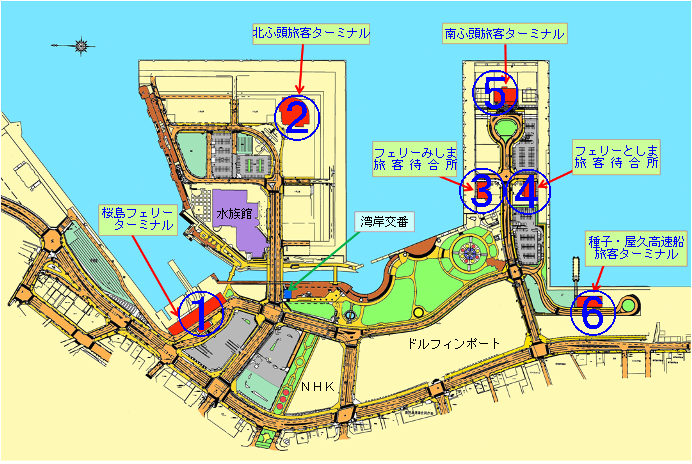 本港区旅客ターミナル位置図