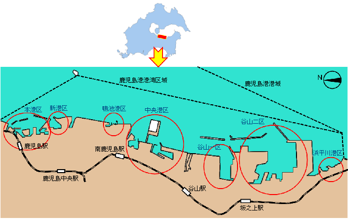 鹿児島港位置図