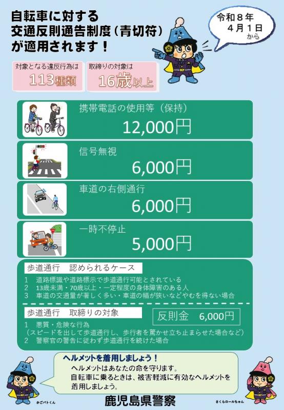 自転車青切符チラシ