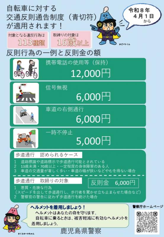 自転車青切符チラシ