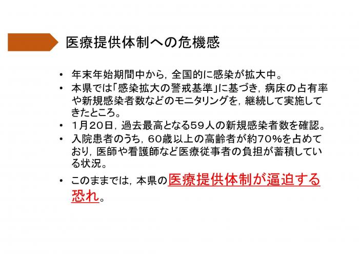 医療提供体制への危機感