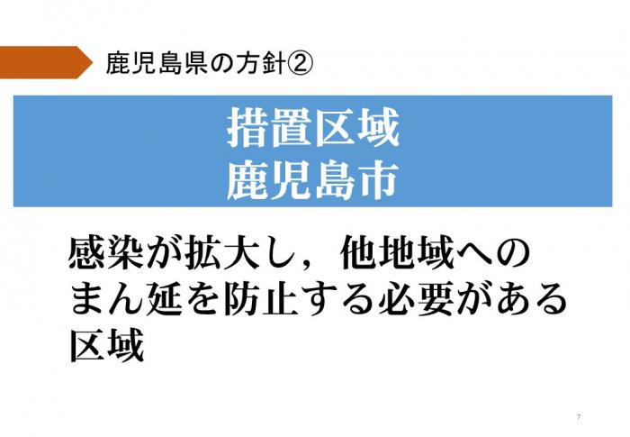 まん延防止措置区域：鹿児島市