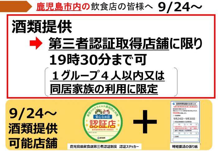 鹿児島市内の飲食店の皆様へ