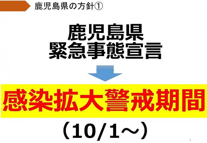 10月1日から感染拡大警戒期間