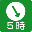 主な出入り口からの北のほうがくは5時です